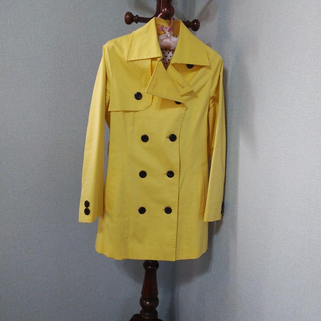 レモンイエロー トレンチコート ハーフ丈 春コート スプリングコート