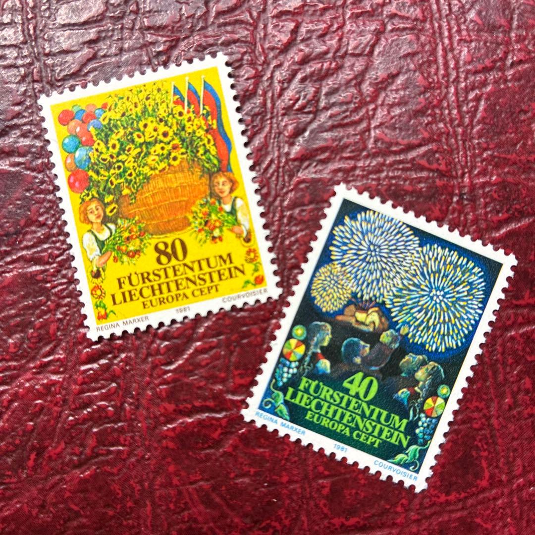 77401セール現品限 外国切手 リヒテンシュタイン発行花火他2種揃