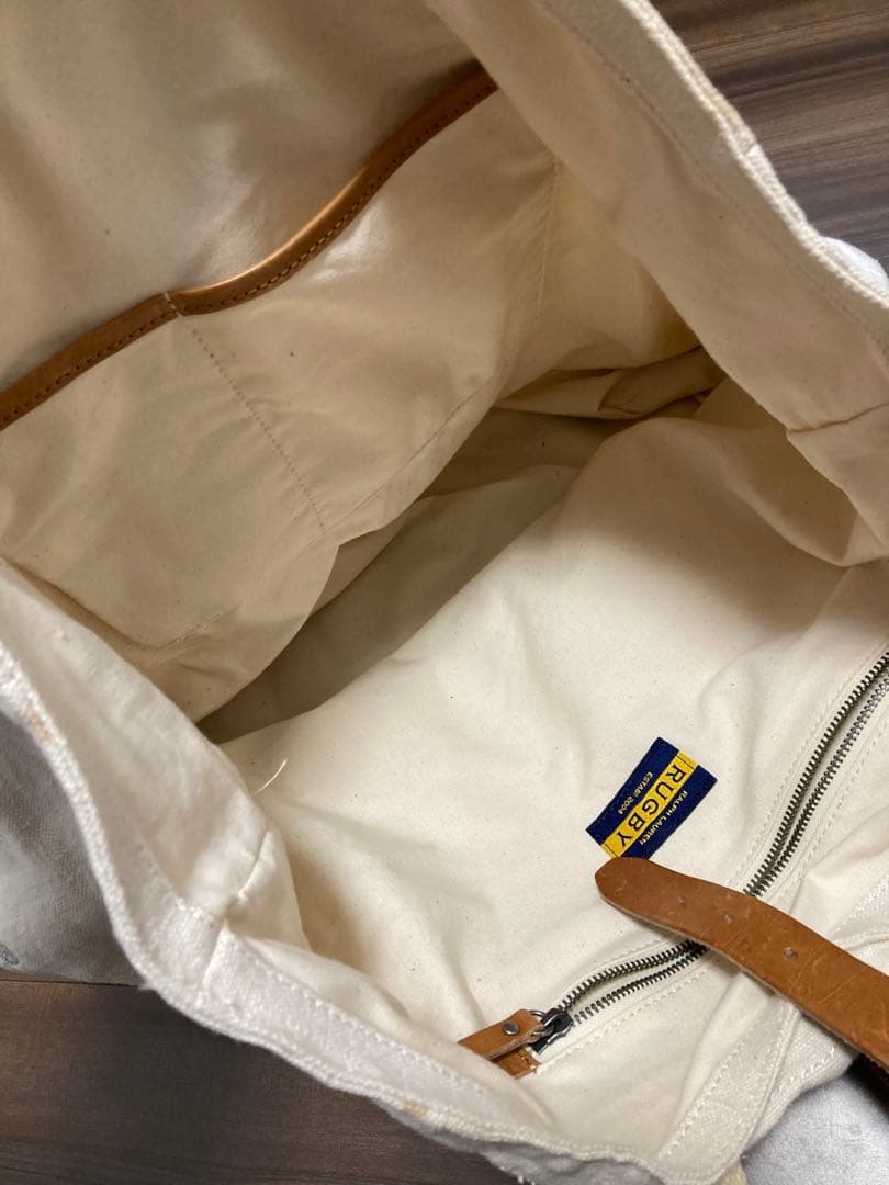 ラルフローレン ラグビー スカル刺繍 トートバッグ キムタク ベージュ