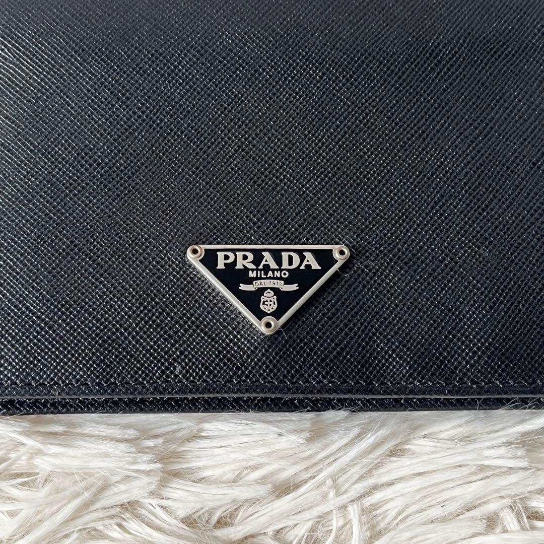 未使用級✨PRADA プラダ 折財布 サフィアーノ レザー 三角ロゴプレート