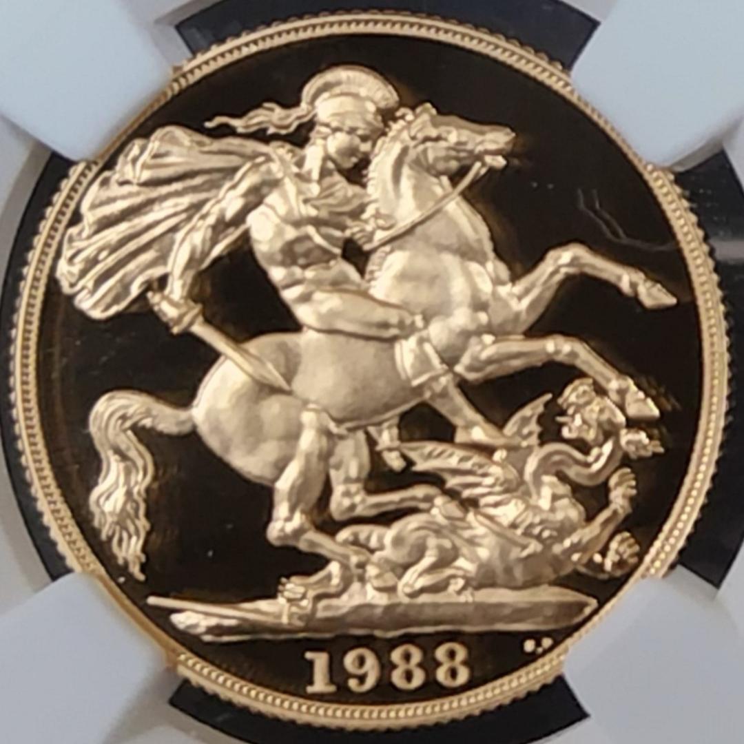 1988年/イギリス/PF70/ミドルエリザベス/金貨/2ソブリン/NGC - メルカリ
