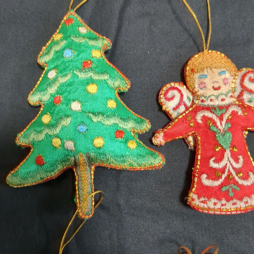 アンティーク ヴィンテージ クリスマスオーナメント 豪華刺繍 16個
