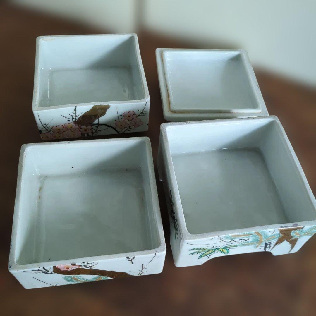 骨董 段重箱 陶器 松竹梅 三段重 アンティーク 物入 おせち - メルカリ
