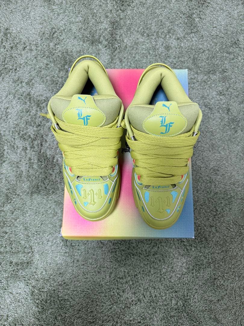 古*す様 LA FRANCE バスケットボール スニーカー プーマ LA FRANCE BLACK CHROME （PUMA Black-Silver Mist-Puma Silver