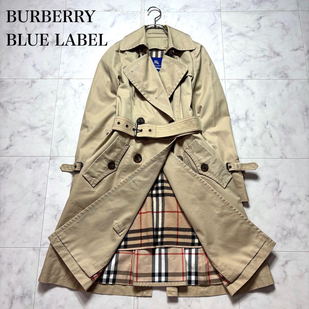 バーバリーブルーレーベル トレンチコート ノバチェック ベルト
