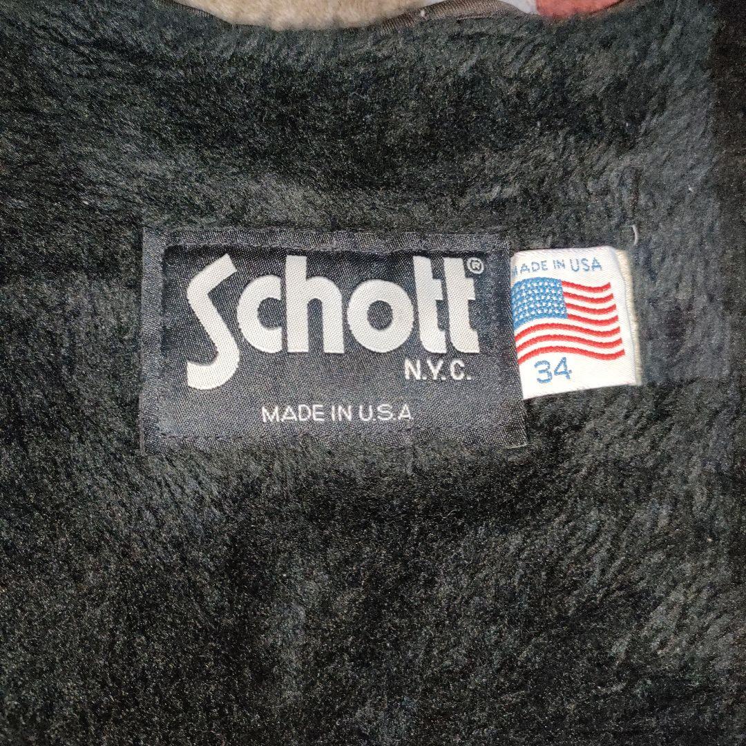 Schott641、642サイズ34用 ボアインナーライナー黒革ポケット付交換