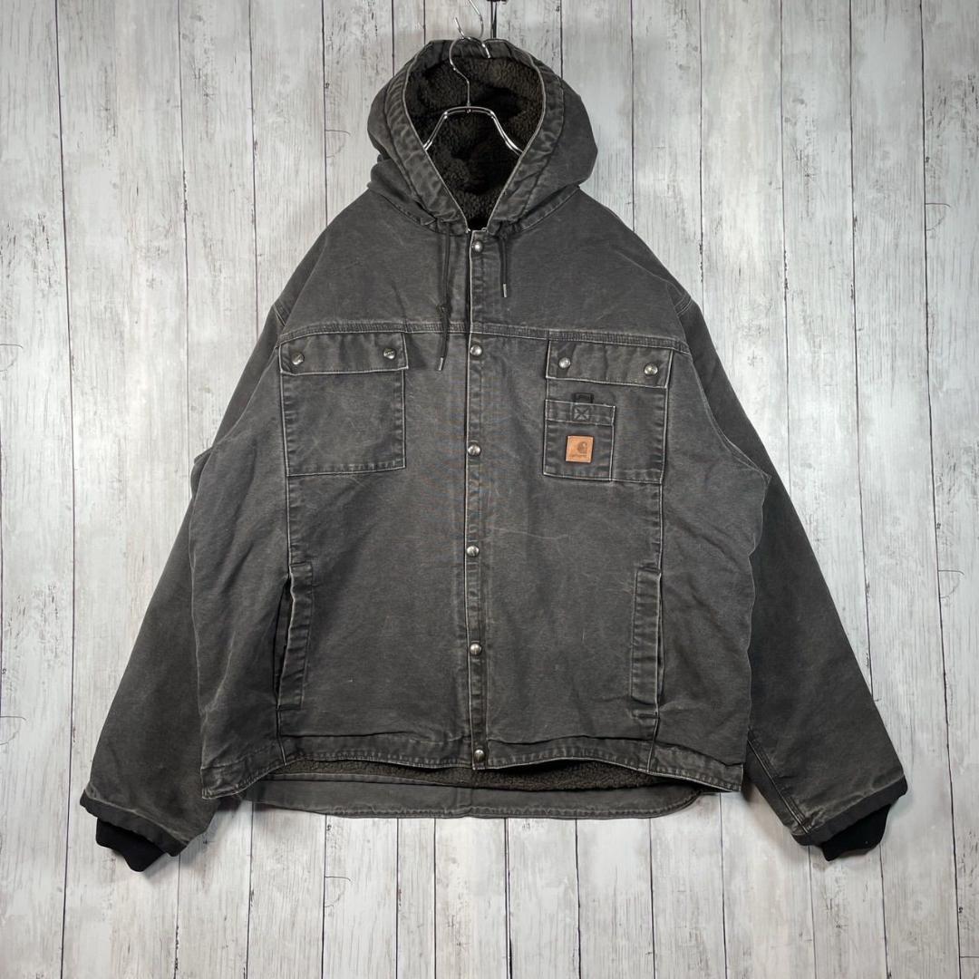 carhartt サンドストーン フードジャケット ダック 2XL ブラック