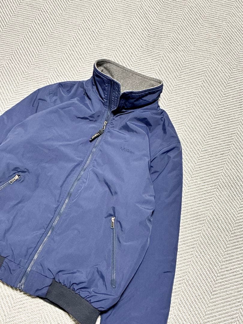 美品 00s L.L.Bean ウォームアップジャケット M ネイビー フリース