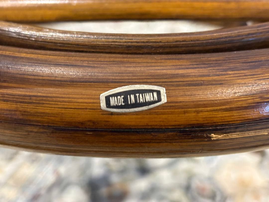 ラタン 籐家具 丸テーブル ダイニングチェア 台湾製 曲木 ビンテージ