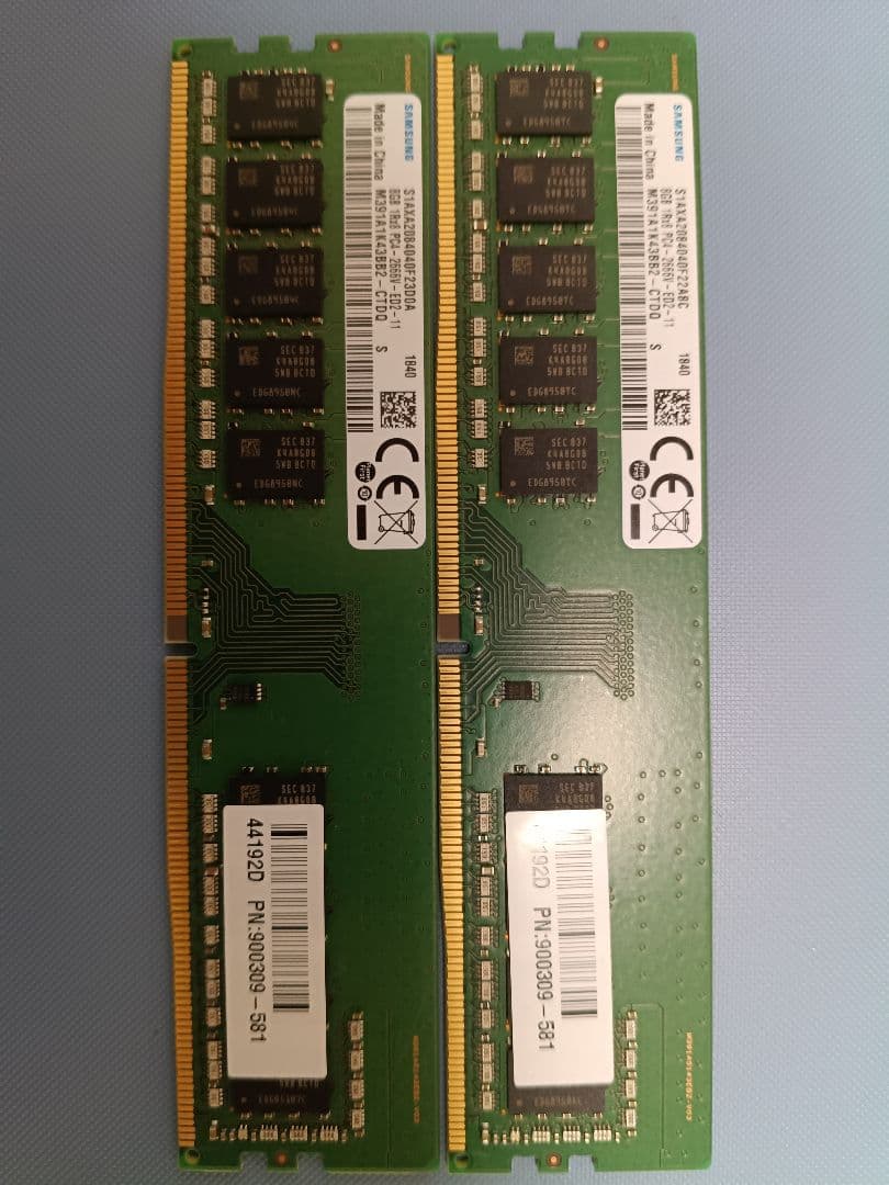 花*子様 Samsung純正 DDR4-2666 8GB×2枚セット (計16G SAMSUNG（サムスン） 【SAMSUNG純正】 M378A2K43CB1-CTD 16GB PC4