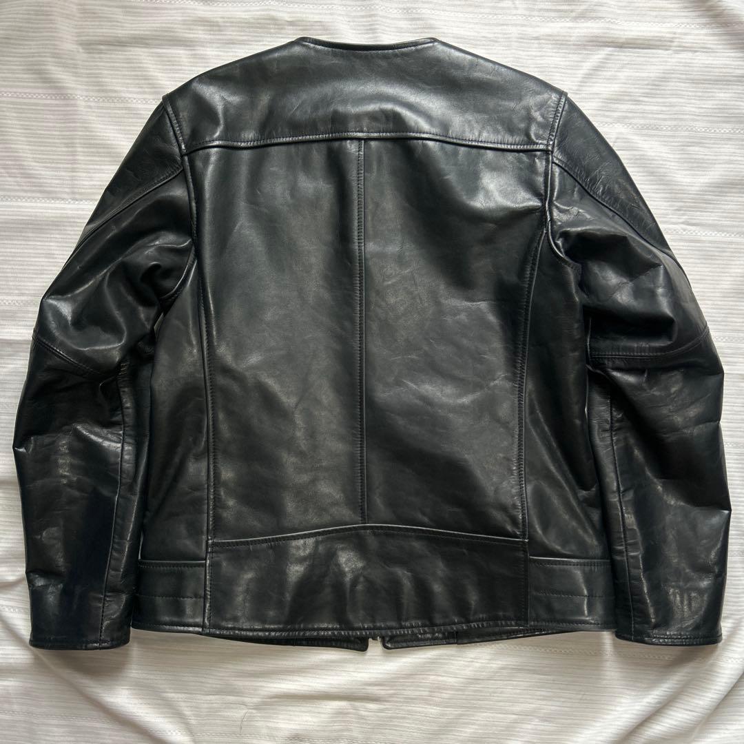 名作 Johnbull ノーカラー シングル レザージャケット ライダース M