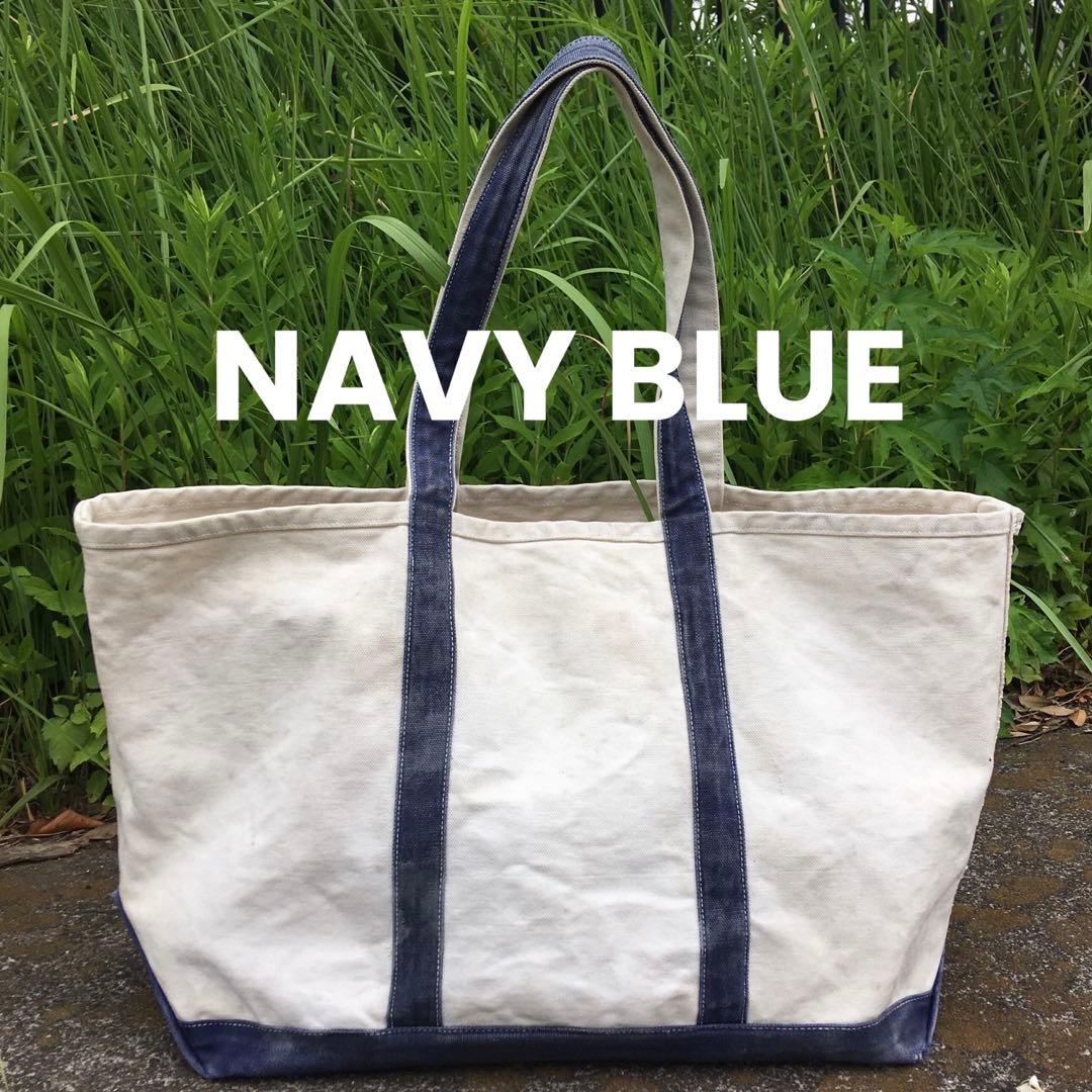 珍品／オクトパスアーミー／ トートバッグ／白x青／LARGE／80s／レア