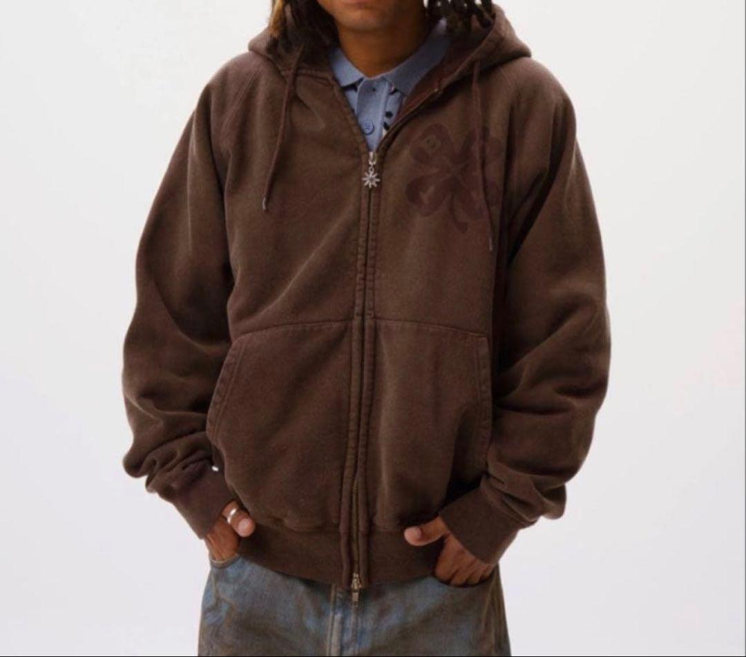 BoTT Washed Lucky Logo Zip Hoodie M 茶色 - メルカリ