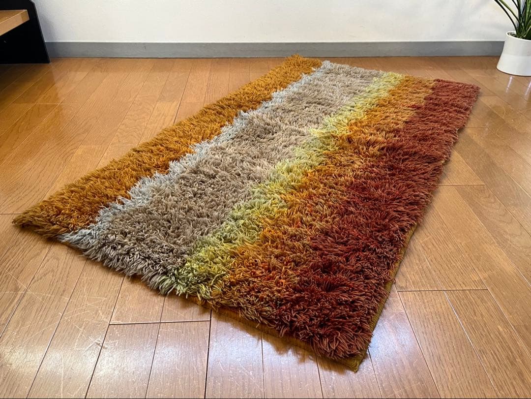 ヴィンテージ ラグマット シャギー ミッドセンチュリー 北欧スタイル