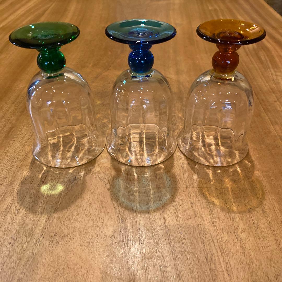 船木倭帆 捻脚モールワイングラス3個 希少 - メルカリ
