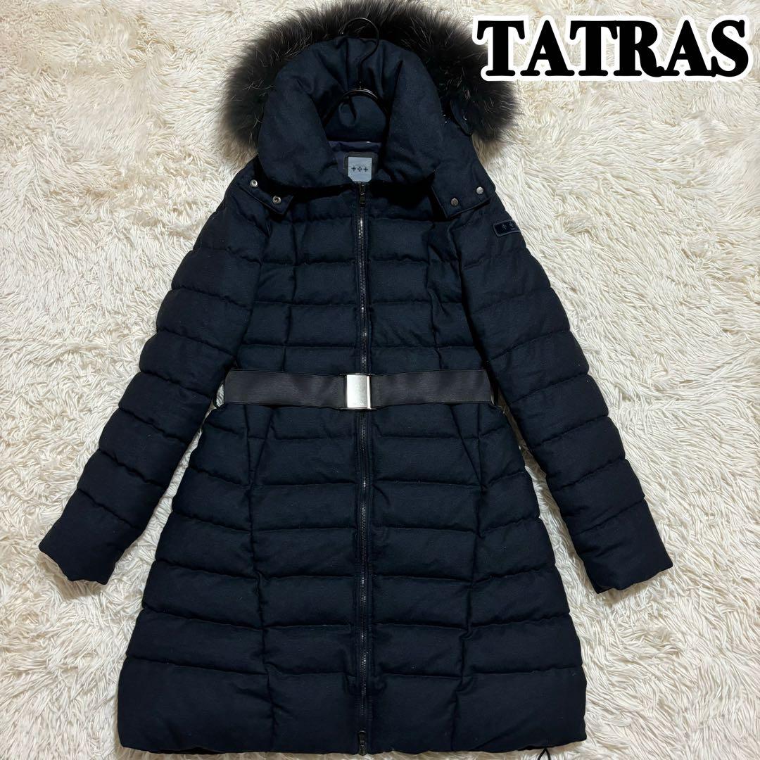 美品☆タトラスダウンコート ヴォルパイア カシミヤ混 ラクーンファー