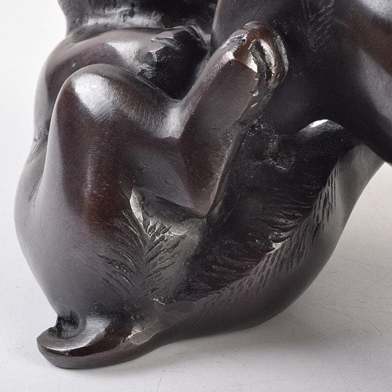 金工師 秀山作 鋳銅 戯れる子犬 置物 共箱 M R9214 - メルカリ