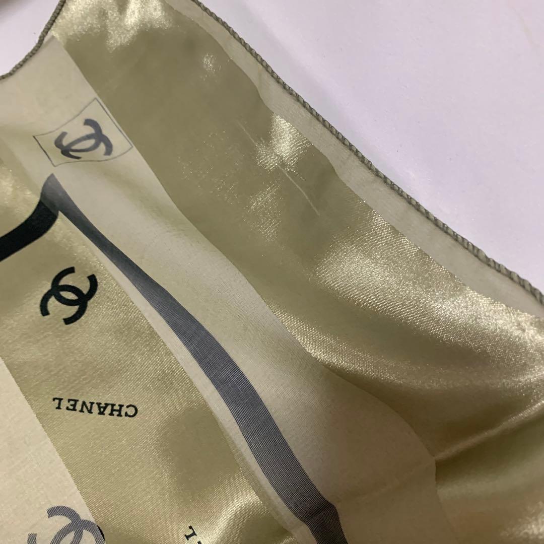 CHANEL シャネル スカーフ ココマーク 大判スカーフ ストライプ シルク