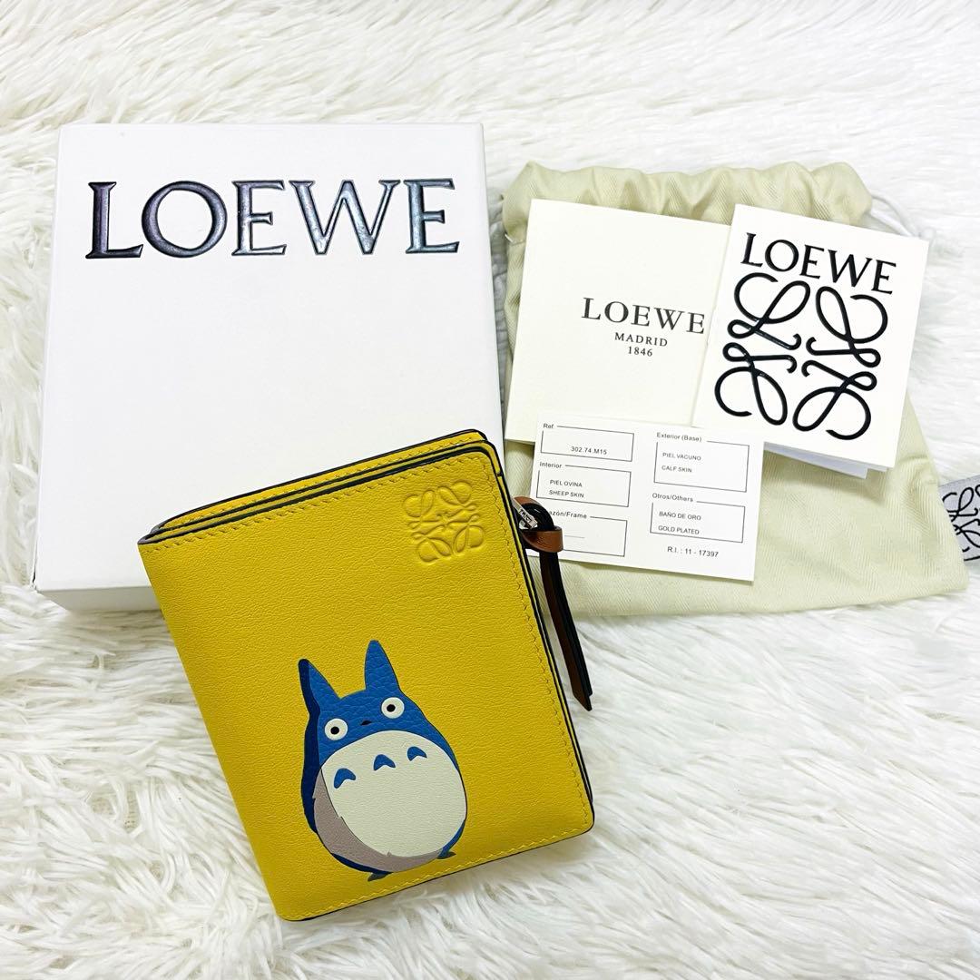 未使用級✨付属完備✨ロエベ 二つ折り財布 ジブリ トトロ レザー