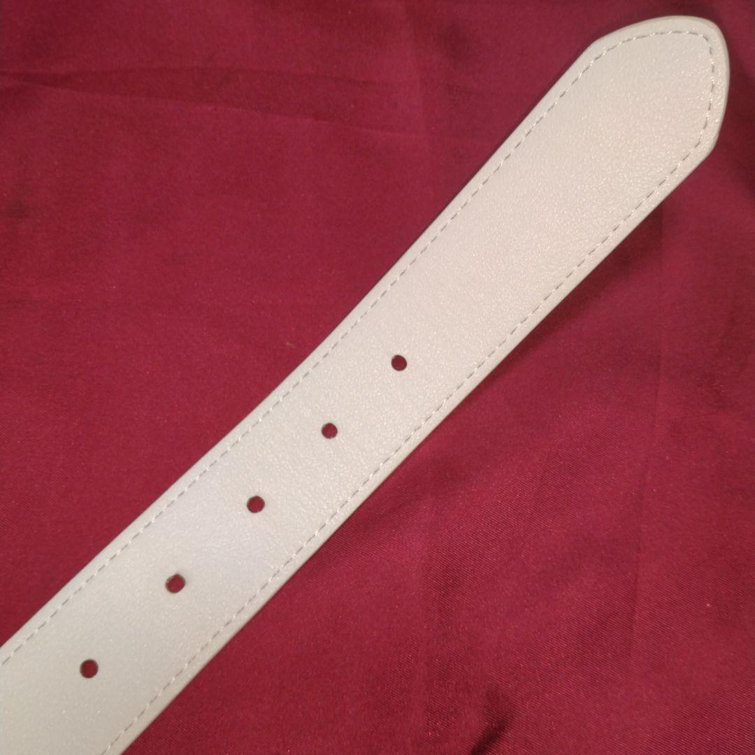 パーリーゲイツ 1989美品 ホワイトベルト 110cm 34mm ピンバックル
