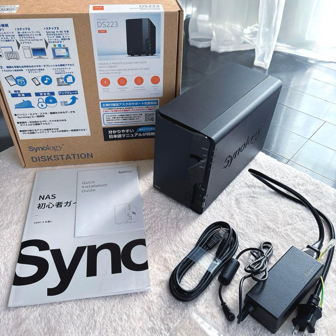 【極美品・未使用】Synology DISKSTATION DS223 2ベイ Synology（シノロジー） Synology DS223/G DiskStation 2ベイ