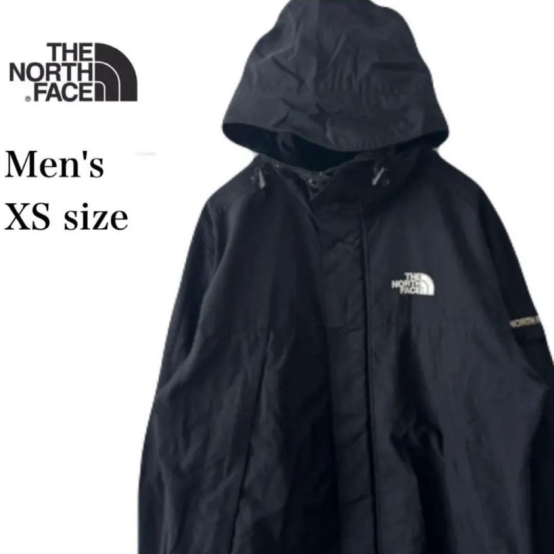 ノースフェイス マウンテンパーカー メンズ XS ブラック 刺繍ロゴ