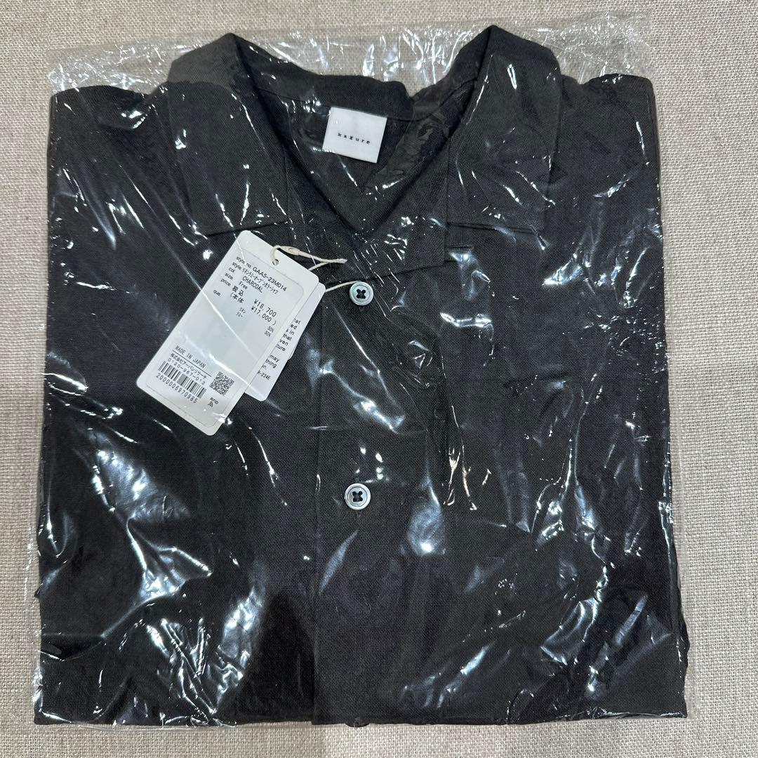 新品タグ付◇ CHARCOAL かぐれ リネンラミーオープンカラーシャツ
