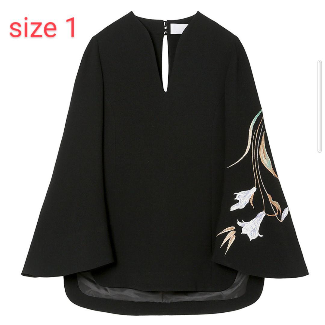 mame kurogouchi】百合刺繍ブラウス size1 BLACK - メルカリ