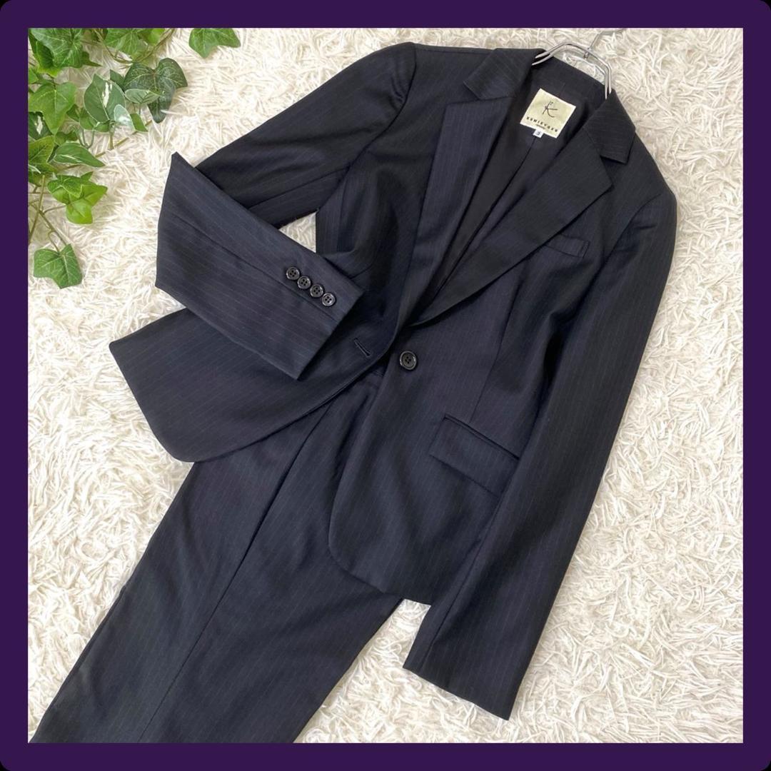 ★送料無料★シルク混✨KUMIKYOKU　ピンストライプ 1ボタン フレアパンツ WC パンツ ピンストライプフレアパンツ レディース : ZOZOTOWN Yahoo