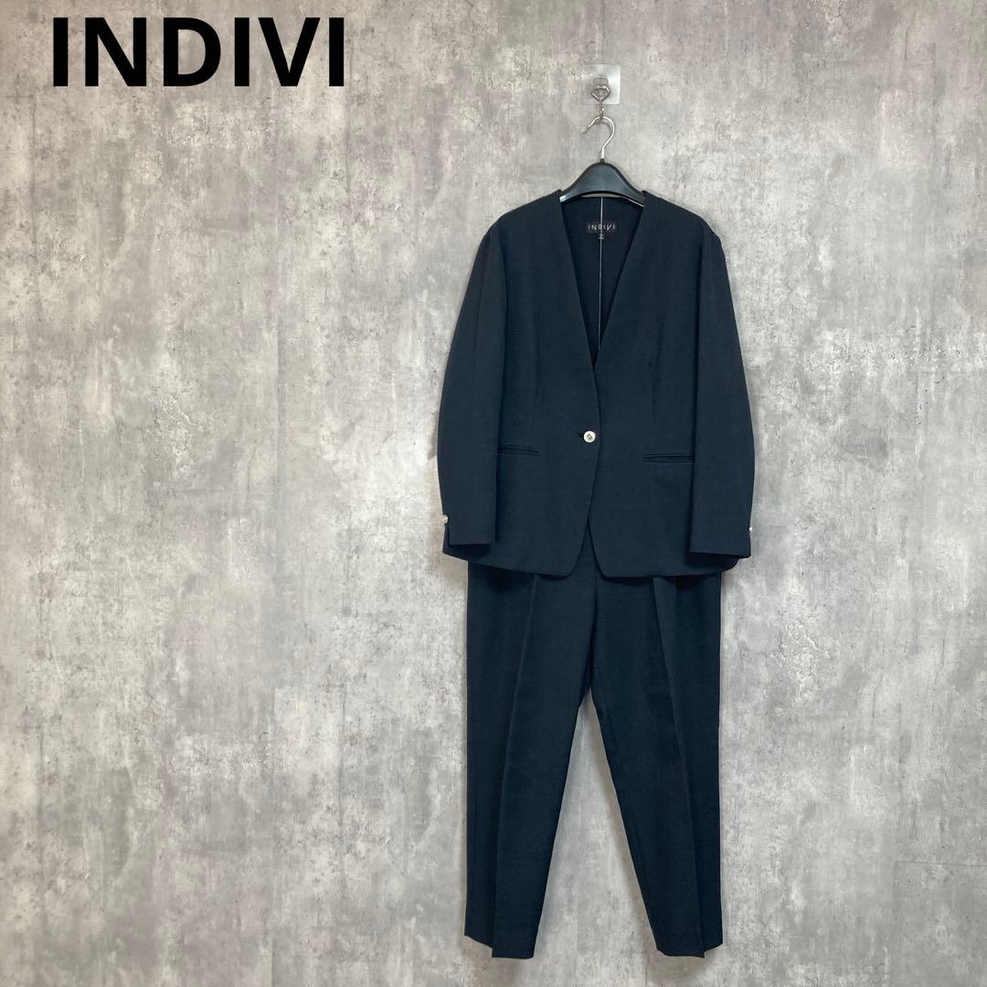 専用【INDIVI】　シャンブレーセットアップ　パンツスーツ　19 日本製 インディヴィ(INDIVI) レディーススーツ | 通販・人気ランキング