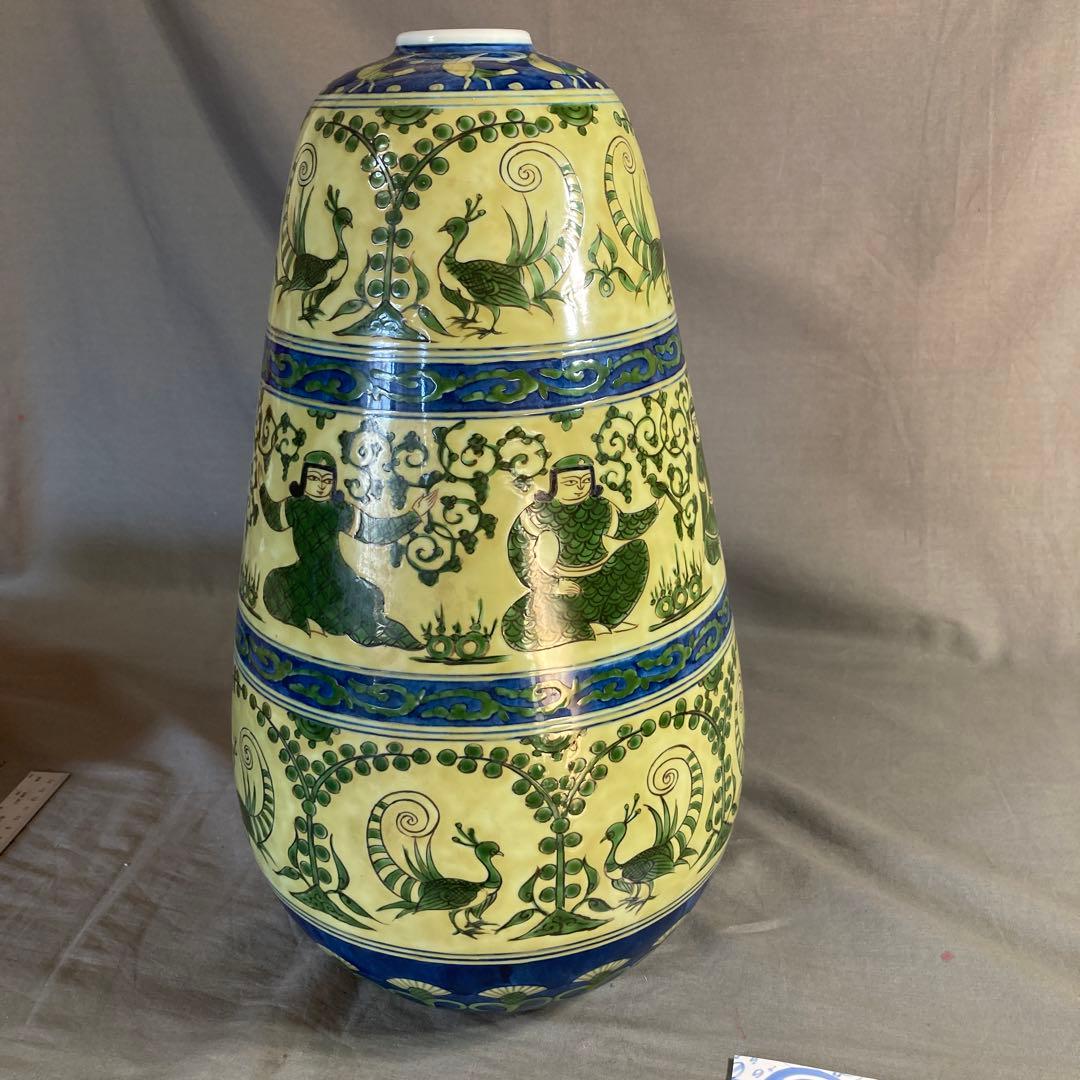 源右衛門】古伊万里の伝統 日本の銘窯 舘林源右衛門作 黄緑彩兜