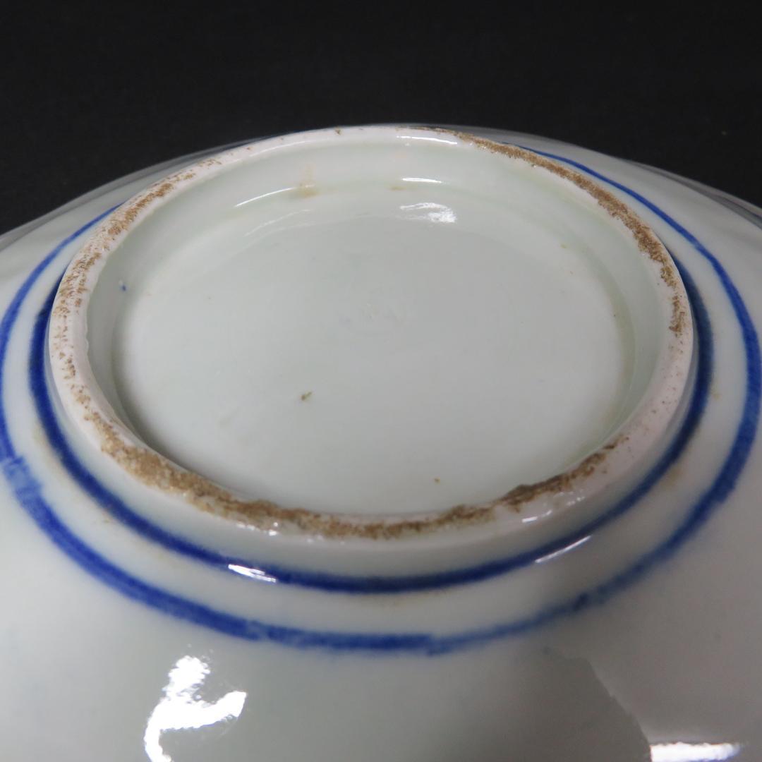 長丸皿 3枚 歪み 変形皿 花唐草 印判 染付 明治 大正 - メルカリ