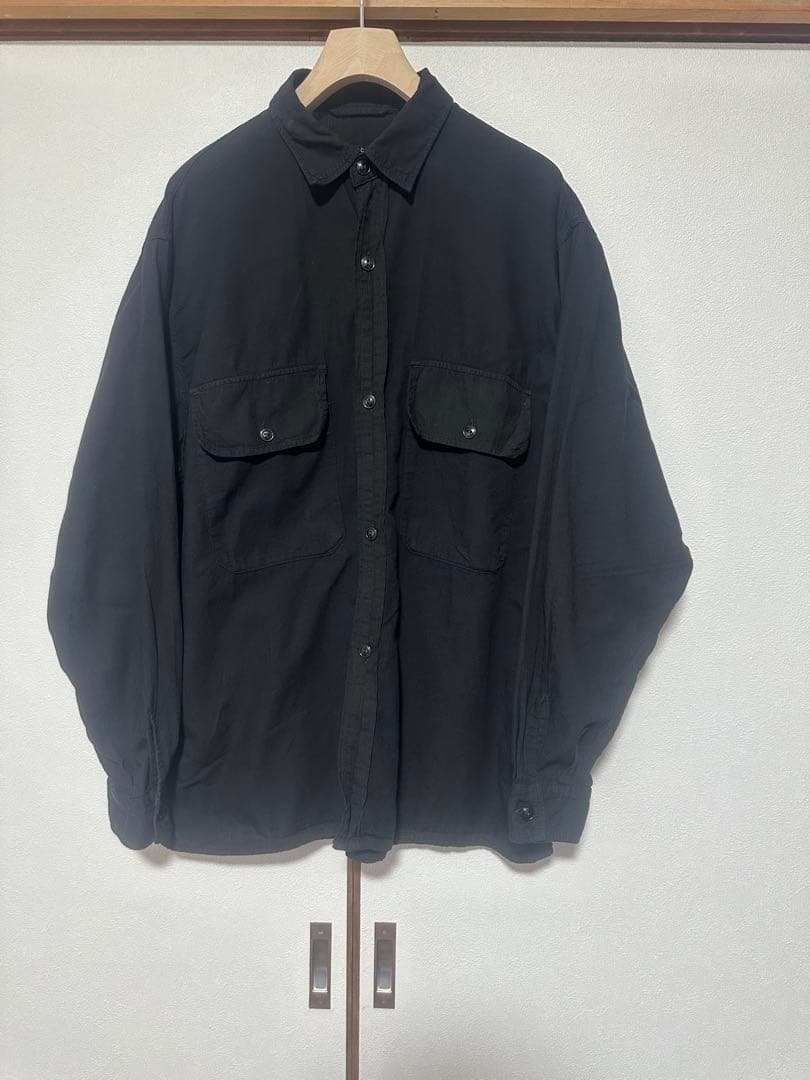 comoli 21ss ベタシャンCPOシャツ ブラック COMOLI ベタシャン CPOシャツ | 大阪心斎橋のメンズ洋服のセレクト