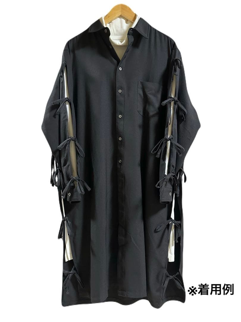 タグあり】NOT CONVENTIONAL slit ribbon shirt