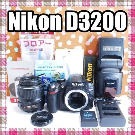 ✨ストロボ付き✨スマホ転送可能✨Nikon D3200 レンズセット ショット数4761回】Nikon D3200 ニコン ダブルレンズセット スマホ転送