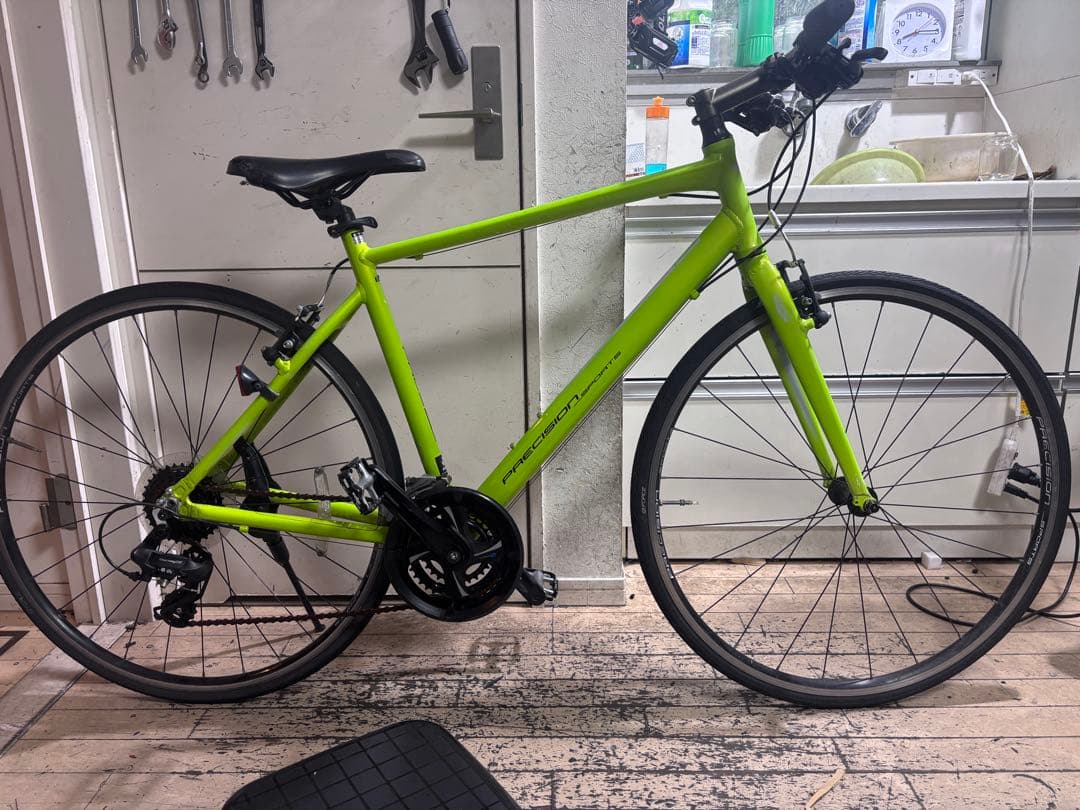 Precision クロスバイク 21段変速 ライムグリーン - メルカリ