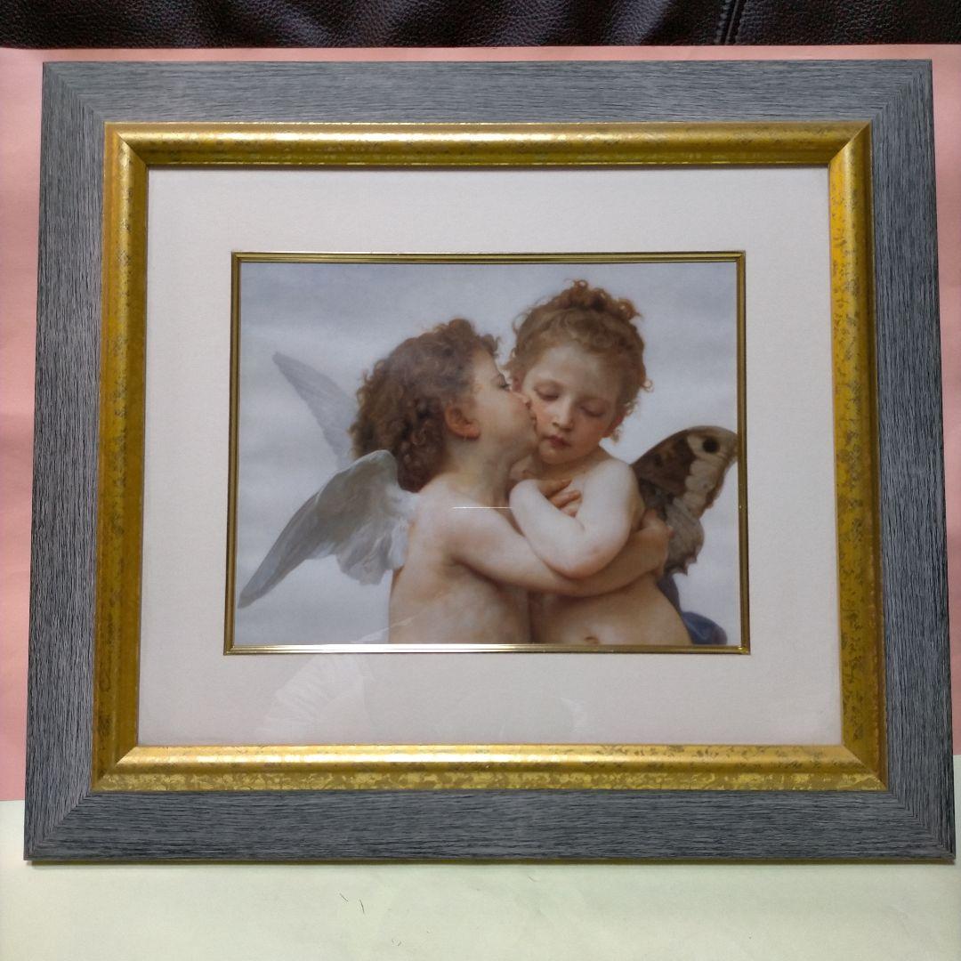 レア品】エンジェルフレーム 天使の額絵 ブーグロ - 「ファーストキス