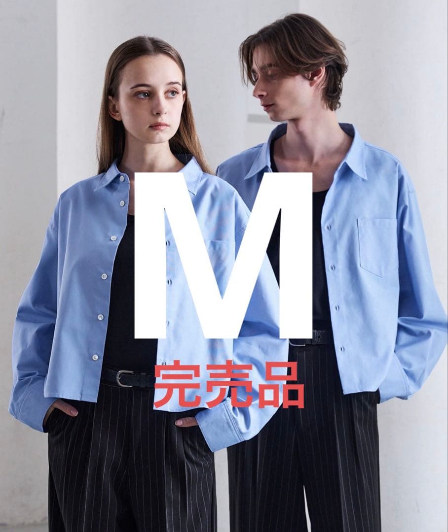 CLEL】ロイヤルオックスフォード クロップドシャツ サックスブルーM