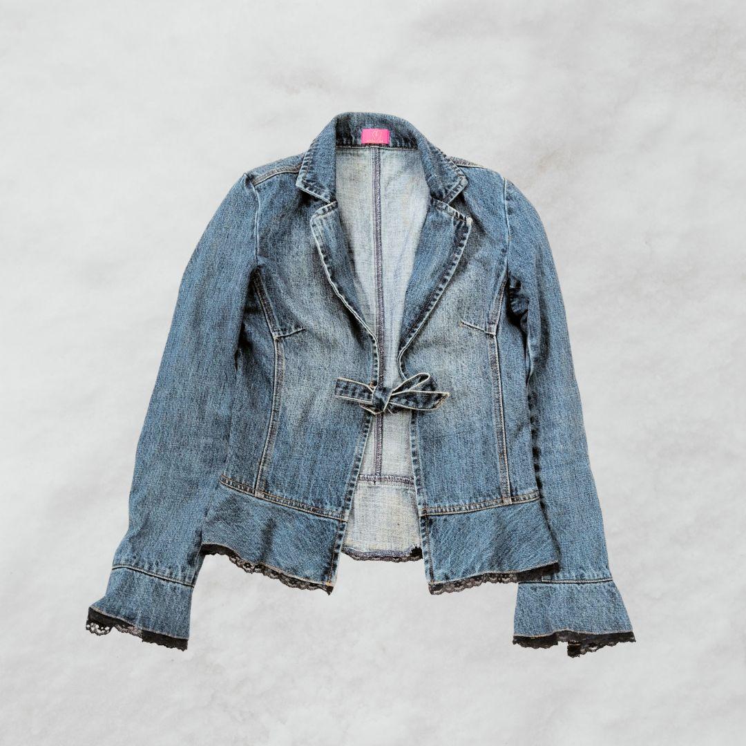 デニムジャケット Gジャン フェアリーグランジ Y2K 平成ギャル リボン