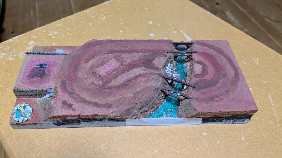 鉄道模型】ミニジオラマ「温泉街」動力車・照明付き ハンドメイド