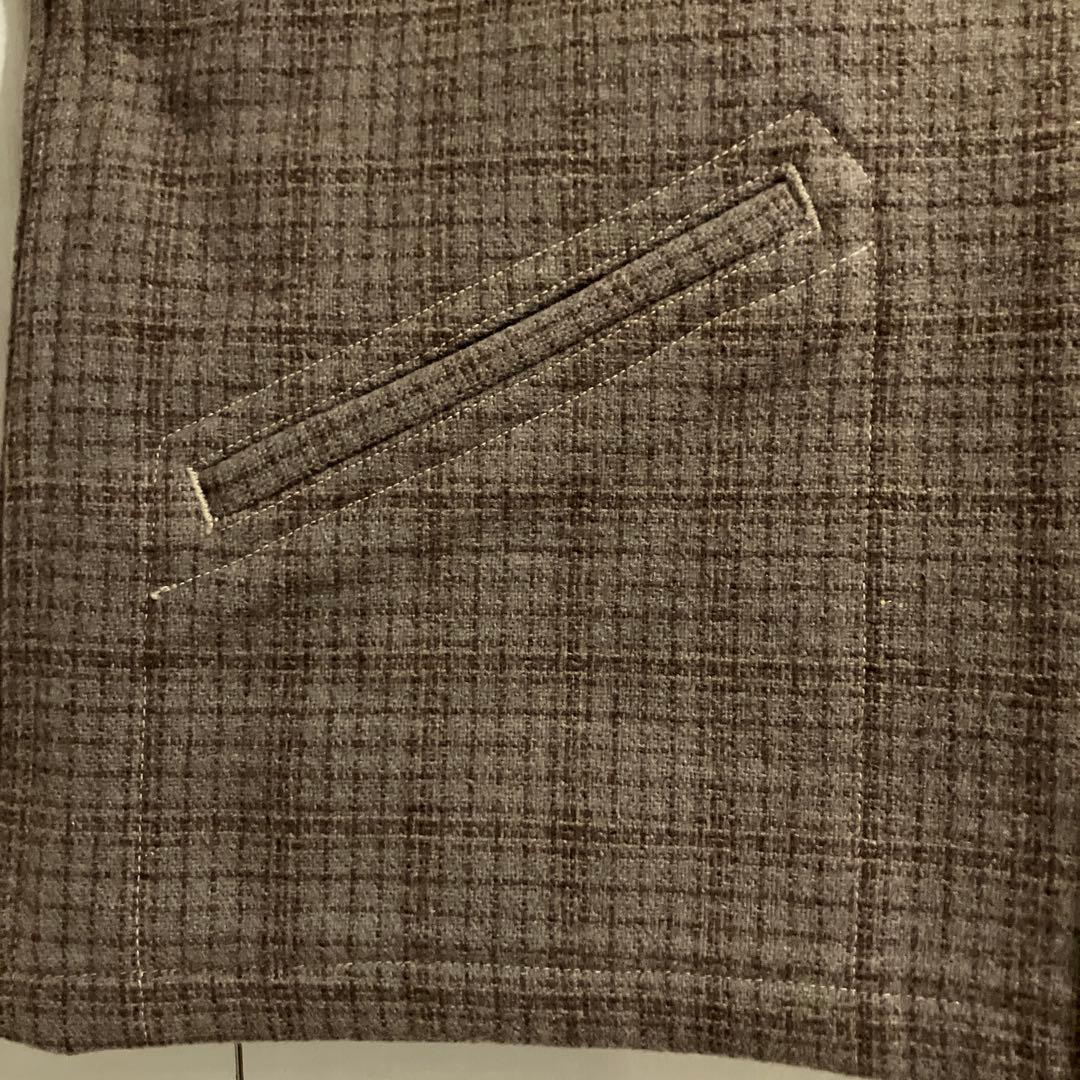 アットラスト ウールスポーツジャケット 42 チェック グレーパープル系