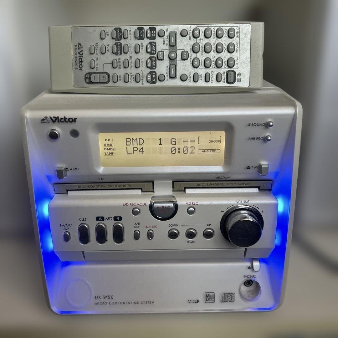 Victor UX-W50 ミニコンポ ホワイト CD MDカセットテープ - メルカリ