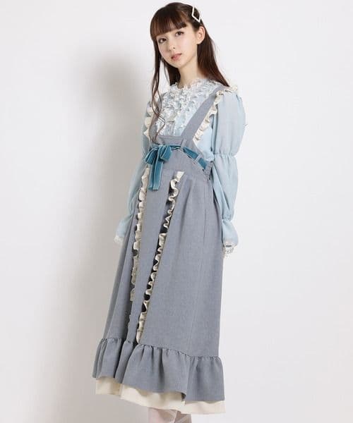 MILK メアリー・アン ジャンパースカート ライトグレー ミルク MILK（ミルク） ジャンパースカート Trio Ribbon ジャンパースカート