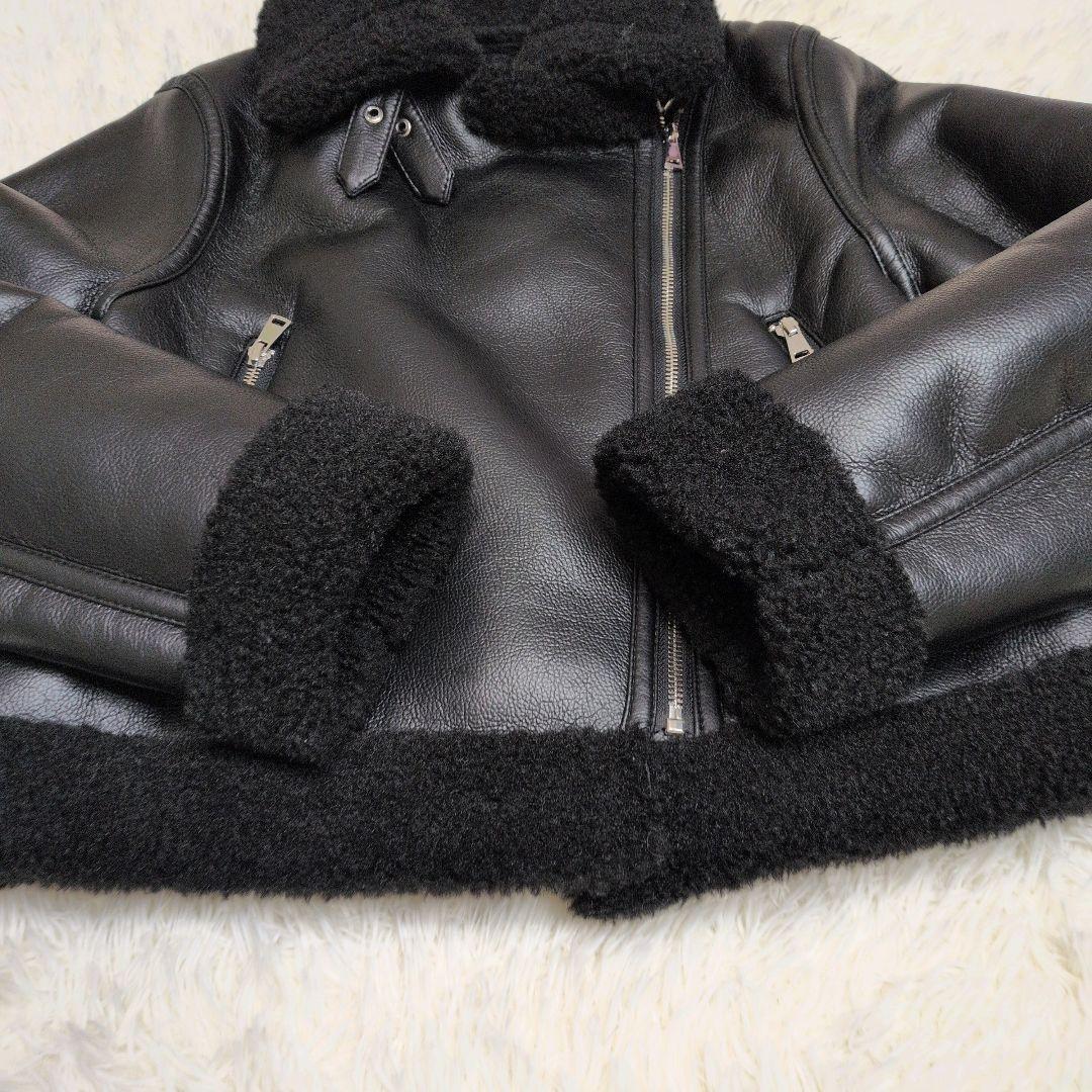 ザラ ZARA レディース フェイクムートン ダブルライダースジャケット