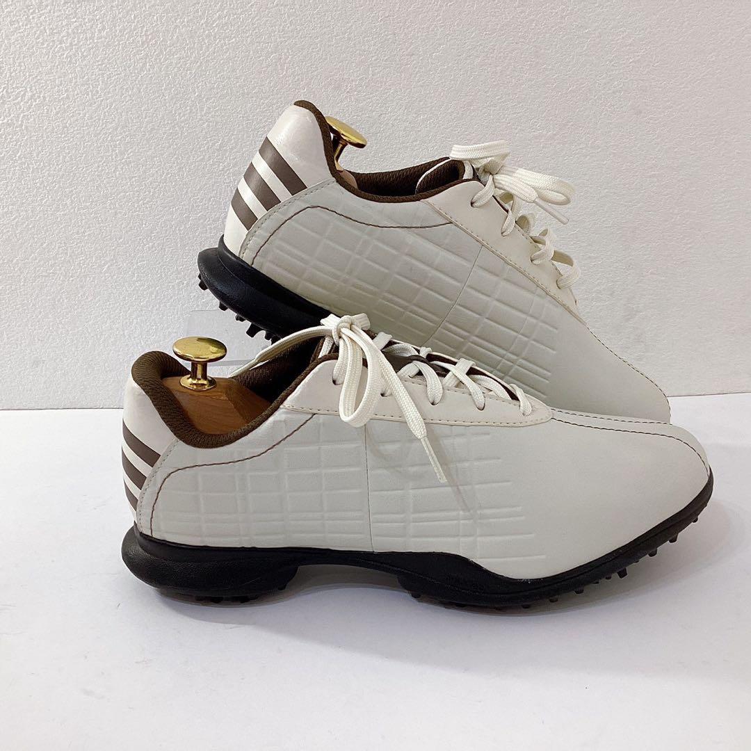 新品未使用✨adidas アディダス ゴルフシューズ 24.5cm 白 ブラウン