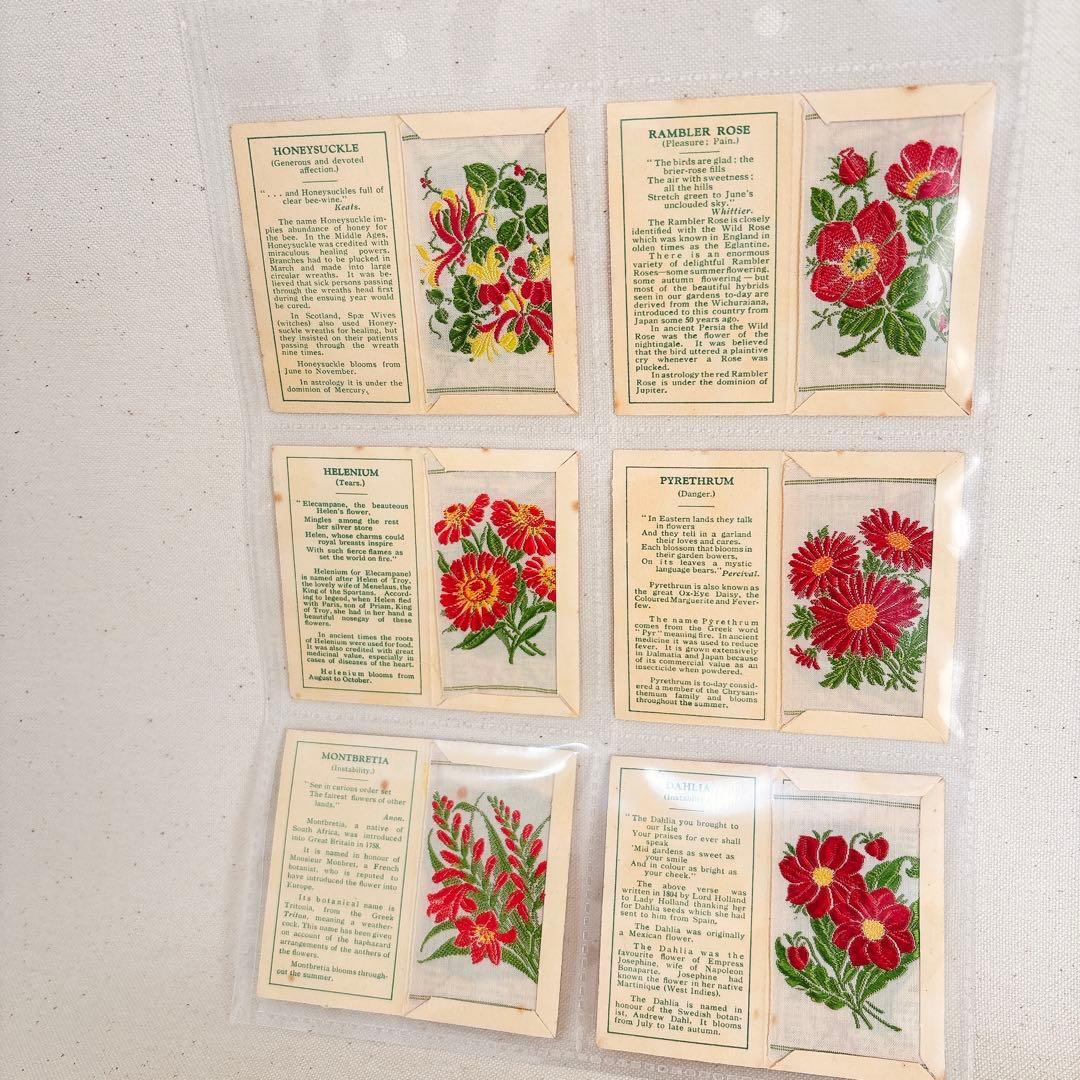 Aセット】花の刺繍 シガレットカード Sサイズ 48枚セット すずらん