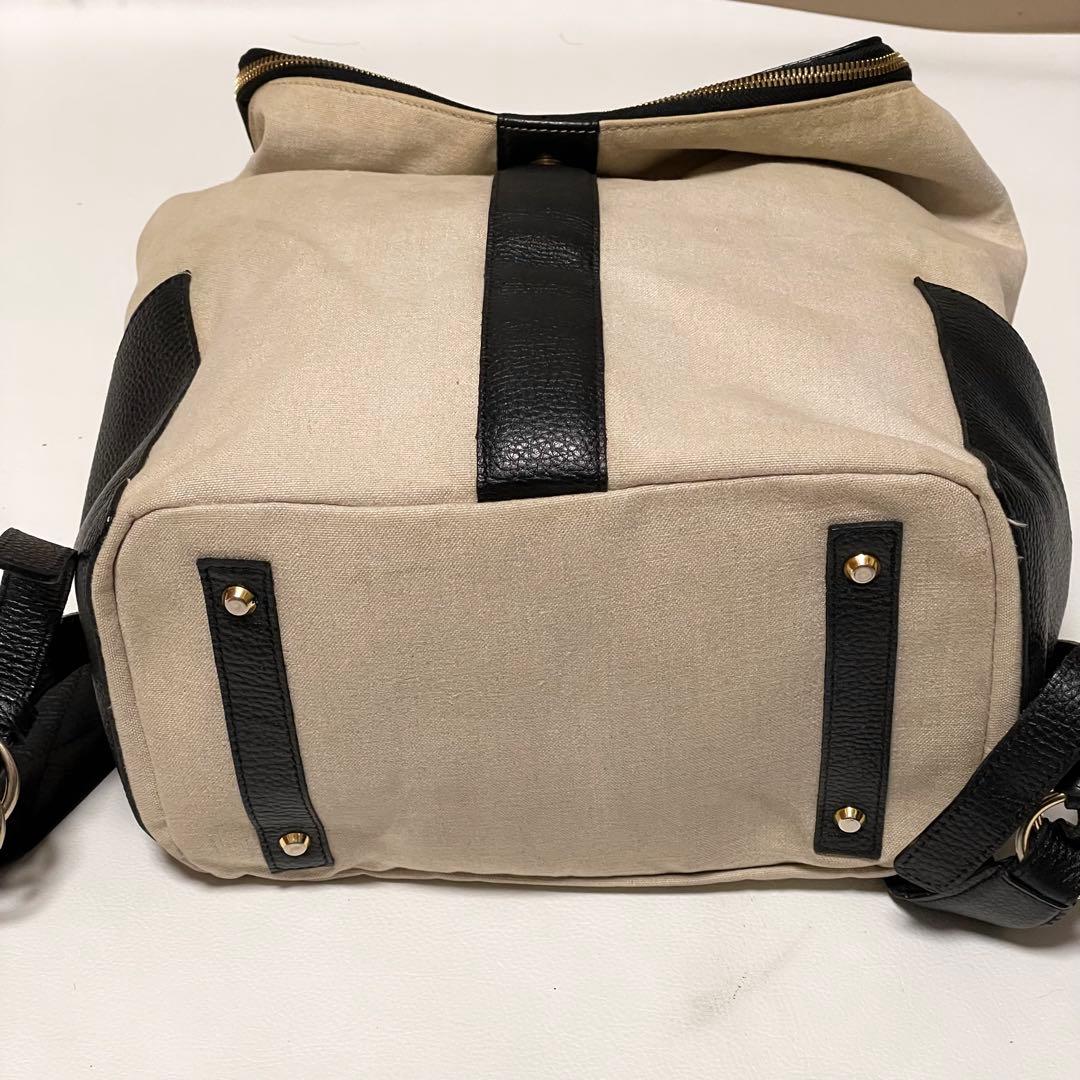 アタオ リュック バックパック マッシュルーム リネン レザー バイ