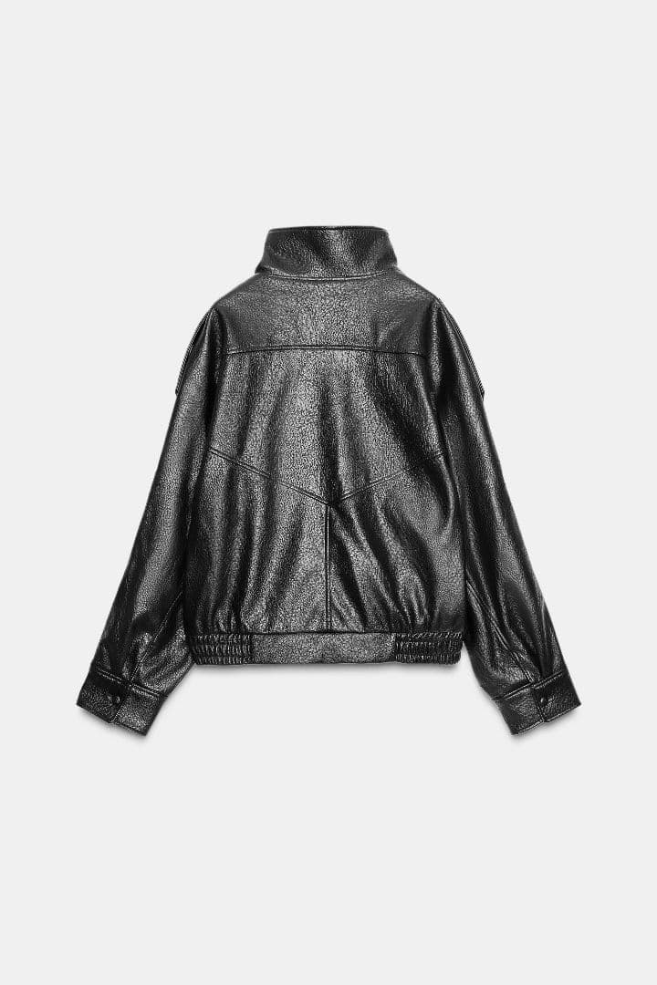 タグ付き新品♡ ZARA フェイクレザージャケット Lサイズ ブラック ザラ