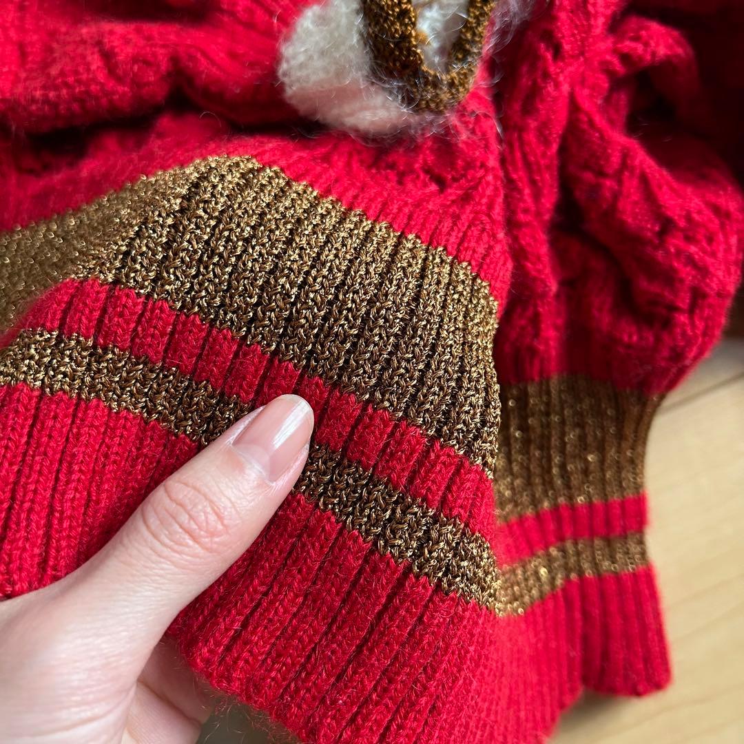 Mame Kurogouchi クロシェ編み ニット モヘア マメクロゴウチ 赤