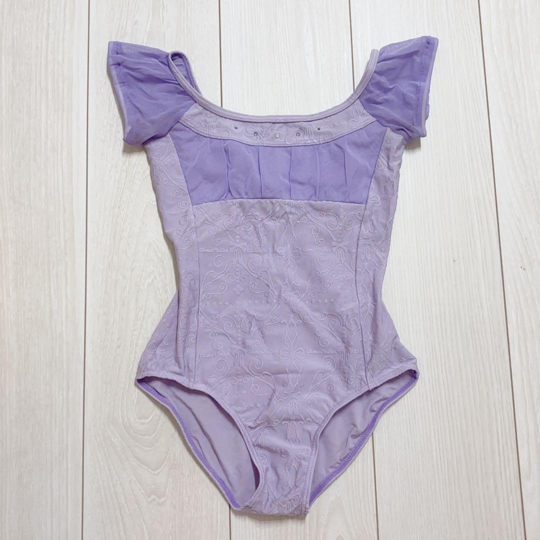 チャコット 紫レオタード ジャガード織り 140 - メルカリ